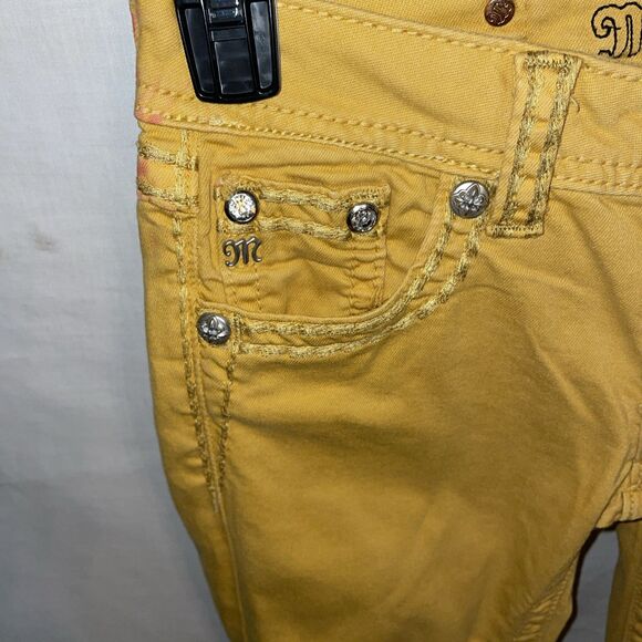 Miss Me Women’s Skinny Jeans Size 26x31 Yellow Streetwear Going Out Party - Picture 5 of 12